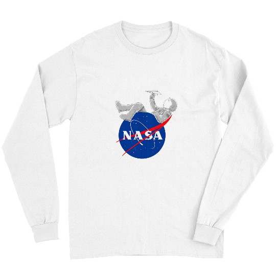 NASA Astronaut play with paper plane Logo Long Sleeves