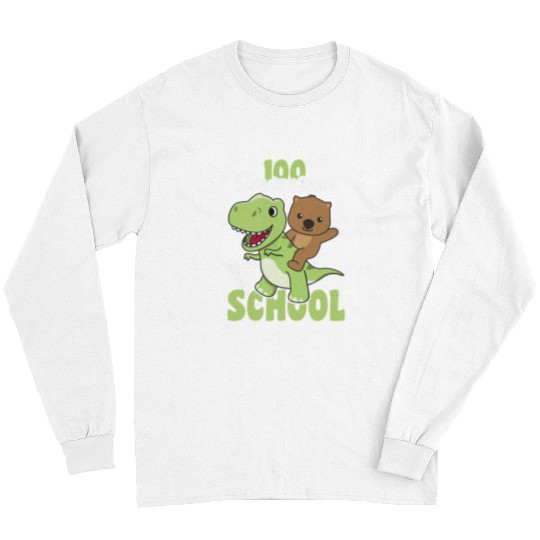 Dinosaur Pet 100 Rawsome Days Of School Wombat Trex 100 Days Of School Long Sleeves