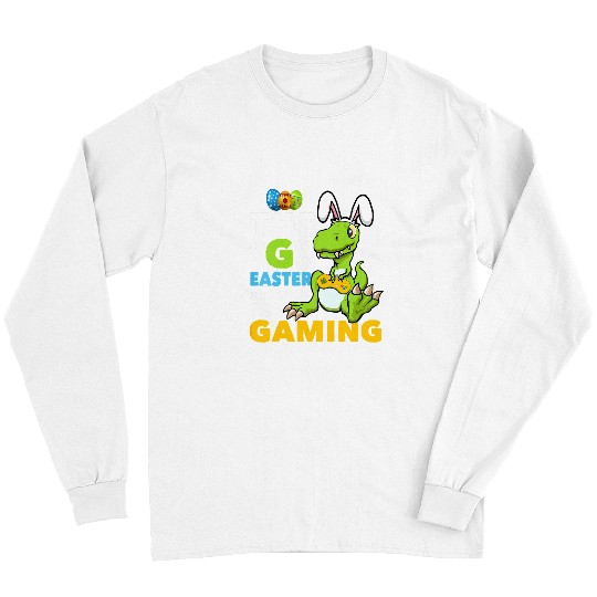 Dinosaur Pet Kids Easter Day T rexs Gaming Cute Gamer Kid Bunny Dino Eastrawr Long Sleeves