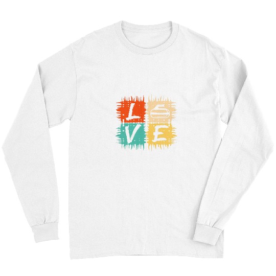 Retro Love Curling Stone Curling Player Winter Sports Long Sleeves