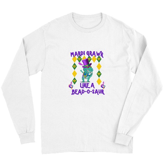Dinosaur Pet Kids Funny  Dinosaur For Mardi Gras Mardi Grawr Long Sleeves