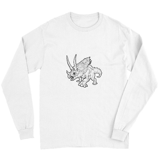 Dinosaur Pet Granite pencil like triceratops dinosaur drawing outlined Long Sleeves