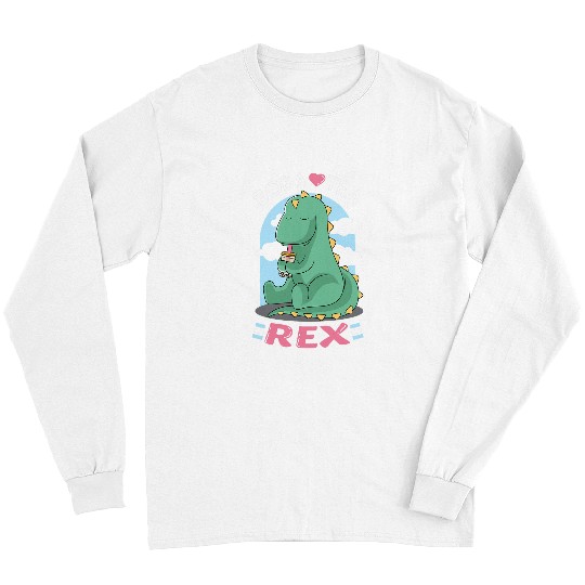 Dinosaur Pet Boba Tea rexs gourmet Long Sleeves