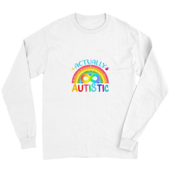 Autism Puzzle Actually Autistic Funny Autism Awareness Spectrum Men Women Long Sleeves