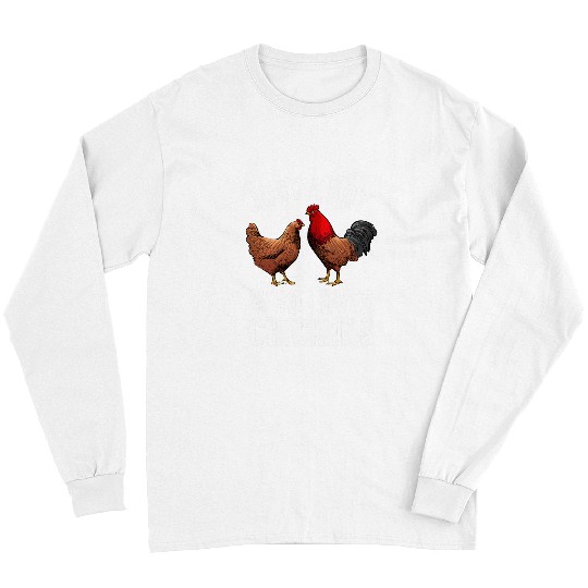 Funny Chicken Art For Men Boys Farm Animal Chicken Farmer Long Sleeves
