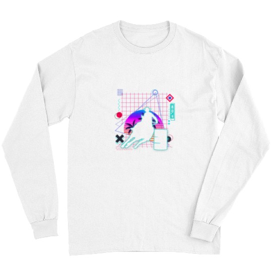 Horse Pet Barrel Racing Aesthetic Vaporwave 80s Style Cowgirl Long Sleeves