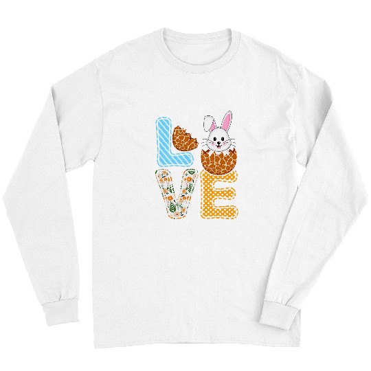 Giraffe Pet love easter bunny egg Giraffes print cute bunny kids adults Long Sleeves