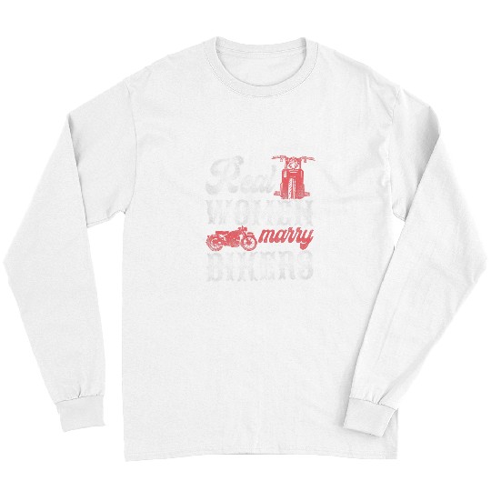 Classic Motorcycle Biker Husband Wife Wedding Marriage Real Long Sleeves