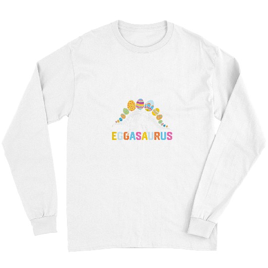 Dinosaur Pet Kids Funny Eggasaurus Stegosaurus Egg Dinosaur Happy Easter Day Long Sleeves