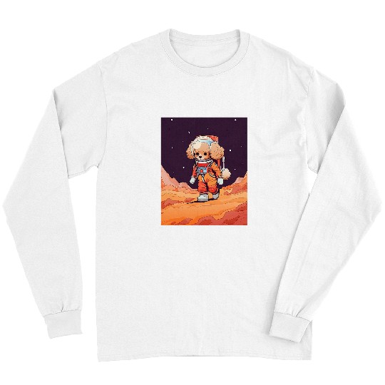 Toy Poodle Mars Funny Dog Astronaut Long Sleeves