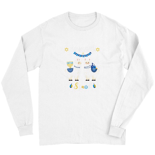 Llama Pet Family Hanukkah Matching Llamakkah Squad Long Sleeves