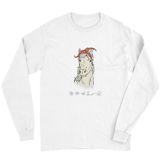 Horse Pet Bandana for Girls Women Graphic Oversized Long Sleeves