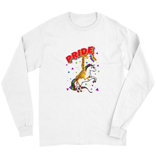 Giraffe Pet LGBT Giraffe Unicorns Gay Pride Rainbow LGBTQ Cute Long Sleeves