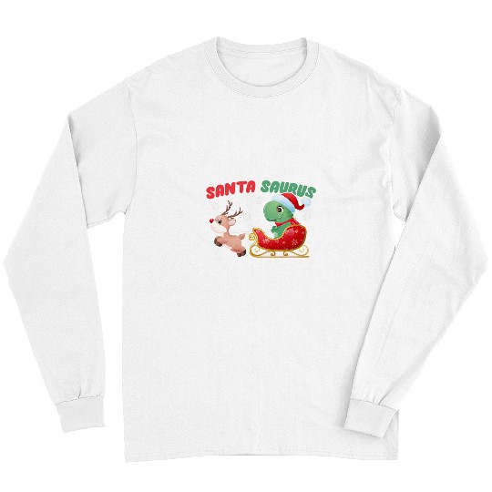 Dinosaur Pet Santa Saurus Dinosaur Santa Funny xmass Holidays Christmas Long Sleeves