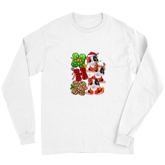 Guinea Pig Pet Christmas Ho Ho Ho Guinea Pig Funny Guinea Pig Christmas Long Sleeves