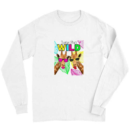 Giraffe Pet Lets Get Wild Zoo Animals Safari Party Giraffes With Glasses Long Sleeves
