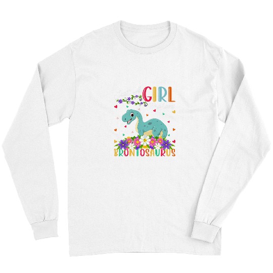Dinosaur Pet Funny Dinosaur Lover Just A Girl Who Loves Brontosaurus Long Sleeves