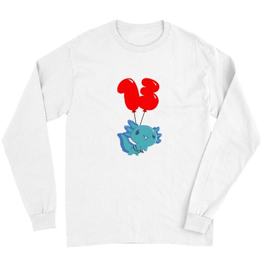 Axolotls Pet 213th Birthday 2Kids Balloon Party Long Sleeves