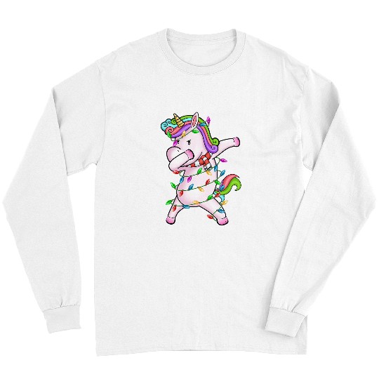 Unicorn Pet Christmas Unicorn  Christmas Tree Lights Adults Kids Long Sleeves