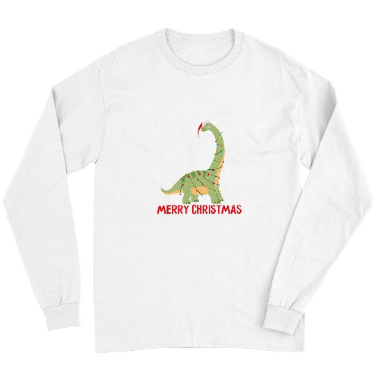 Dinosaur Pet Cute Brontosaurus Christmas Tree Lights Long Sleeves