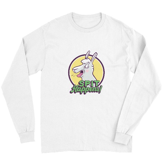 Llama Pet Spit Happens Spitting Alpaca Alpaca Long Sleeves