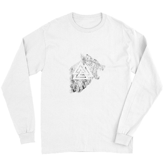 Coyote Mammal Valhalla Fenrir wolfs Valknut Symbol Pagan Viking Warrior Long Sleeves