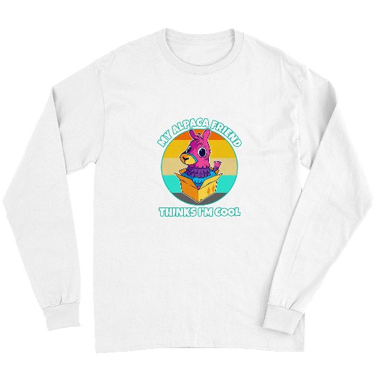 Llama Pet friend animal wool nature farmer forest Long Sleeves