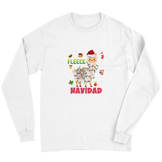 Llama Pet Fleece Feliz Navidad Llama Santa Christmas xmass Sweater Ugly Long Sleeves