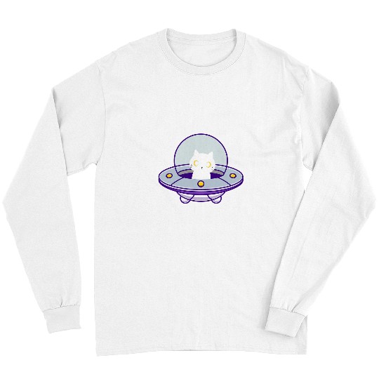 Aliens UFO Space Cat Ufo Believer Long Sleeves