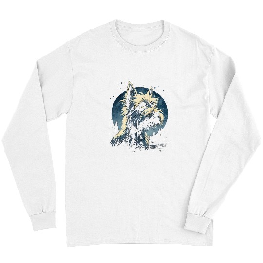 Yorkshire Terrier With Full Moon Dog Lovers Long Sleeves
