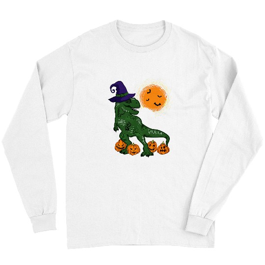 Dinosaur Pet Scary Halloween Design For Boys Men Dinosaur T rexs Pumpkin Long Sleeves