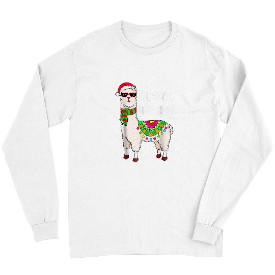 Llama Pet Fleece Feliz Navidad Llama Christmas Cute xmass 9 Long Sleeves