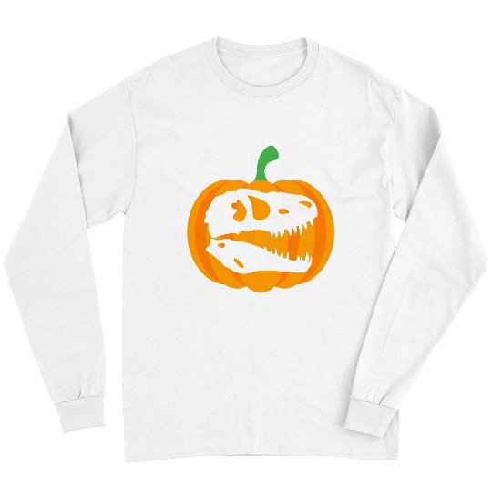 Dinosaur Pet Halloween Dinosaur Jack O Lantern Pumpkin Funny Cute 2 Long Sleeves