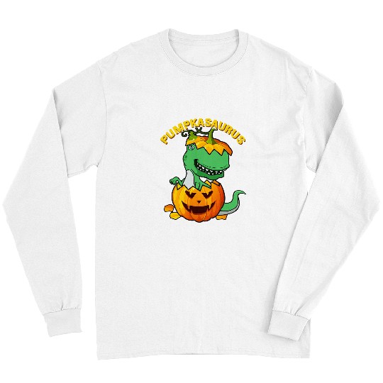 Dinosaur Pet Halloween Boys Men Pumpkasaurus Dinosaur Pumpkin Funny T rex1 Long Sleeves