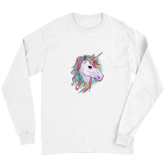 Unicorn Pet Colorful Unicorn Rainbow Colorful Unicorn for Men Women Kids Long Sleeves