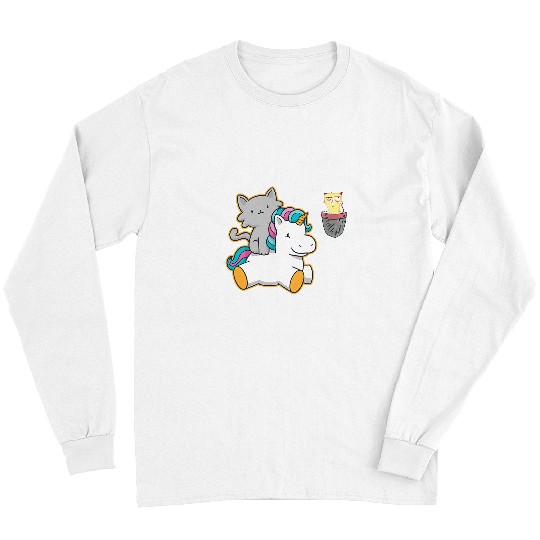 Unicorn Pet Grumpy Pocket Cat Face Kawaii Unicorn Pet Kitten Animal Long Sleeves