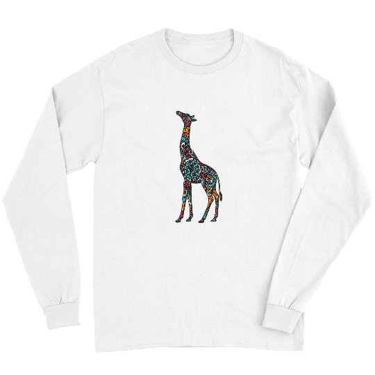 Giraffe Pet Mandala Giraffe Geometric Pattern Art Mandala Animal Long Sleeves