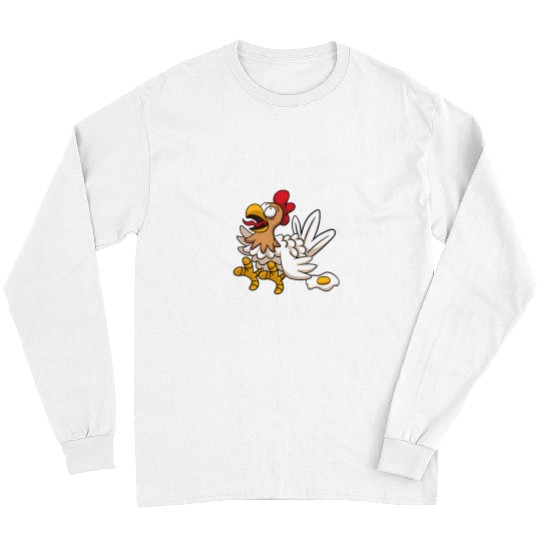 Chicken Pet The Only Pet Who Poops Breakfast Fried Egg Humor Long Sleeves