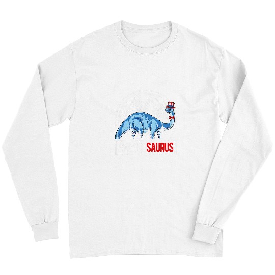 Dinosaur Pet 4th of July Brontosaurus Boys Kids Veganosaurus Long Sleeves