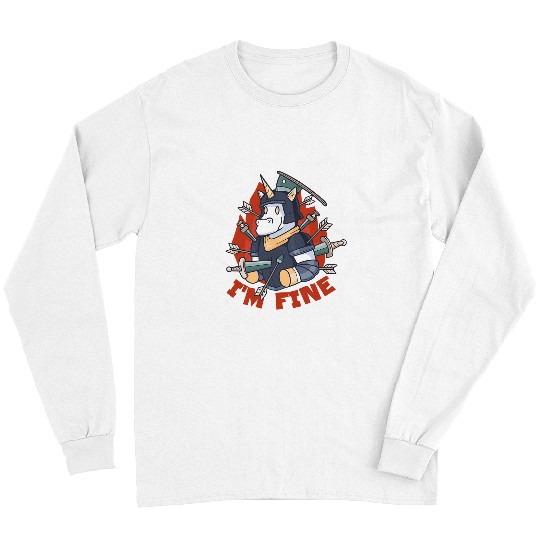 Unicorn Pet Im Fine Unicorn Knight Mythical Creatures Pegasus Long Sleeves