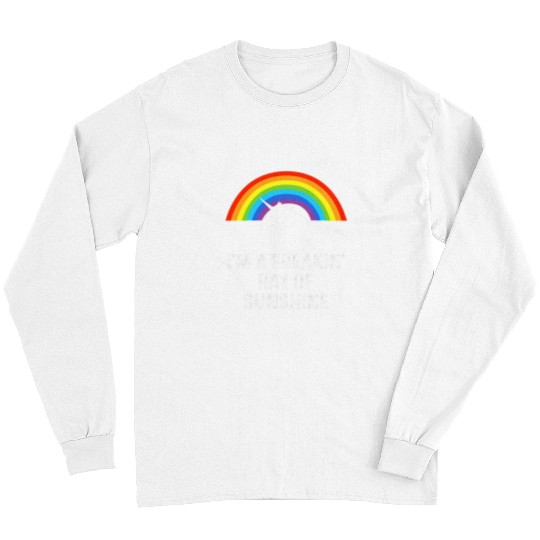 Unicorn Pet Im A Freakin Ray Of Sunshine Rainbow Unicorn Girls Women 2 Long Sleeves