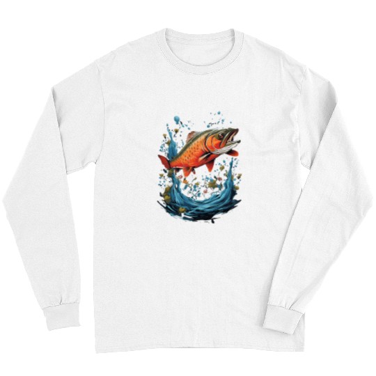 Fishing Fun Fly Fishing Arctic Char Brook Trout Fish Long Sleeves