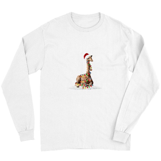 Giraffe Pet Christmas Santa Giraffes Christmas Light Long Sleeves