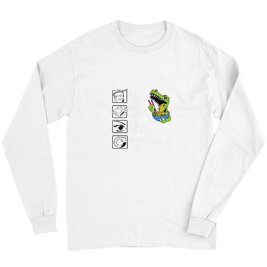 Dinosaur Pet Eat Sleep Anime Repeat Anime For Teen Girls Long Sleeves