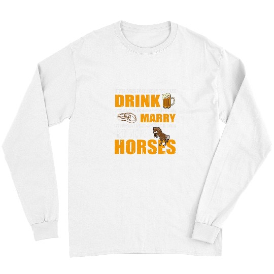 Horse Pet Funny Riding Horses Design Horseshoe Love Long Sleeves