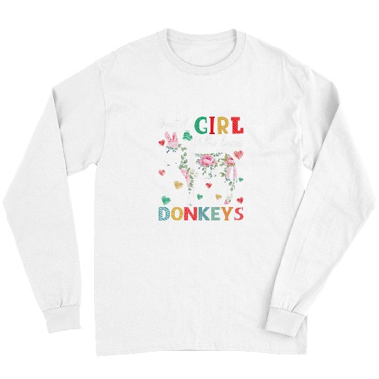 Donkey Pet Animal Lover Tee Just A Girl Who Loves Long Sleeves