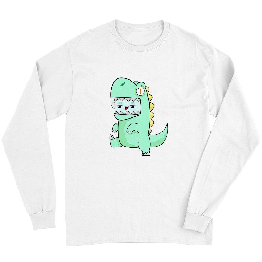 Dinosaur Pet Halloween Dinosaur Spooky Scary Holidays Graphic 8 Long Sleeves