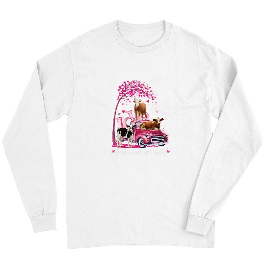 Cow Pet Dairy Cow Valentines Day I Love Cows Farm Animal Long Sleeves