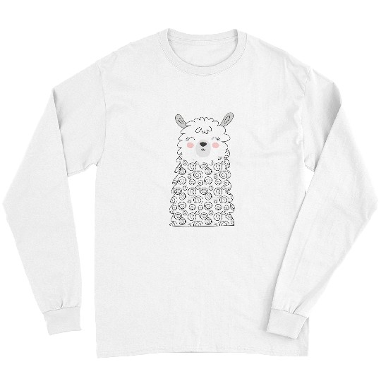 Llama Pet Funny Bashful Llama Alpaca Boy Girl Kids Long Sleeves