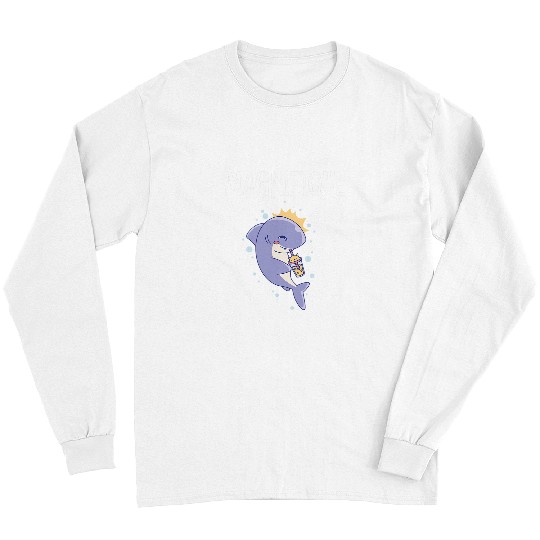 Shark Pet Sweet shark enjoys its bubble tea wonderfully magnifique Long Sleeves